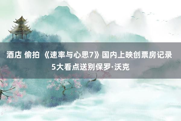 酒店 偷拍 《速率与心思7》国内上映创票房记录 5大看点送别保罗·沃克