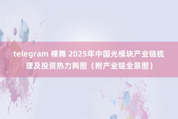 telegram 裸舞 2025年中国光模块产业链梳理及投资热力舆图（附产业链全景图）
