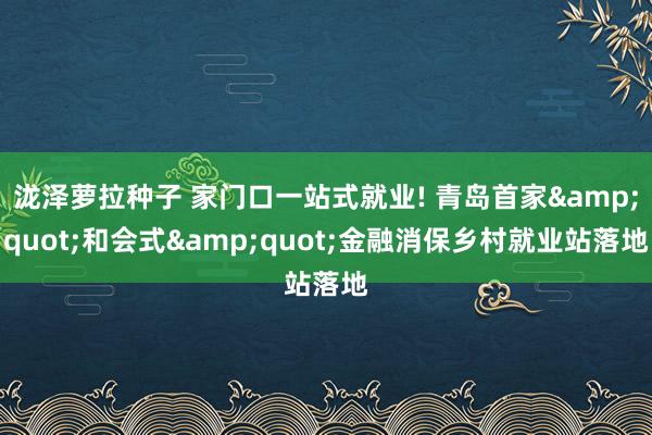 泷泽萝拉种子 家门口一站式就业! 青岛首家&quot;和会式&quot;金融消保乡村就业站落地
