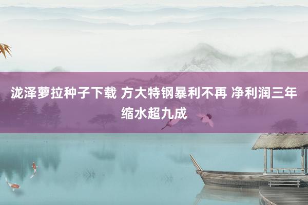 泷泽萝拉种子下载 方大特钢暴利不再 净利润三年缩水超九成