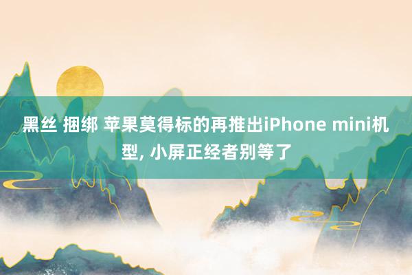 黑丝 捆绑 苹果莫得标的再推出iPhone mini机型， 小屏正经者别等了