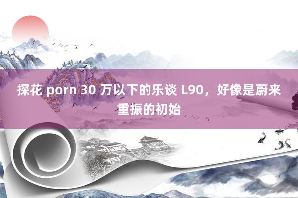 探花 porn 30 万以下的乐谈 L90，好像是蔚来重振的初始